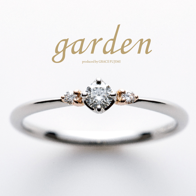 安い婚約指輪　￥59,800～　Littlegarden　シンプルな婚約指輪
プラチナ　ゴールド　コンビリング