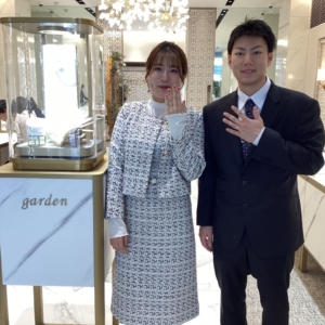 滋賀県 手作り結婚指輪gardenハンドメイドを作成頂きました