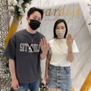 大阪府泉南市 手作り結婚指輪 gardenハンドメイドを作成頂きました