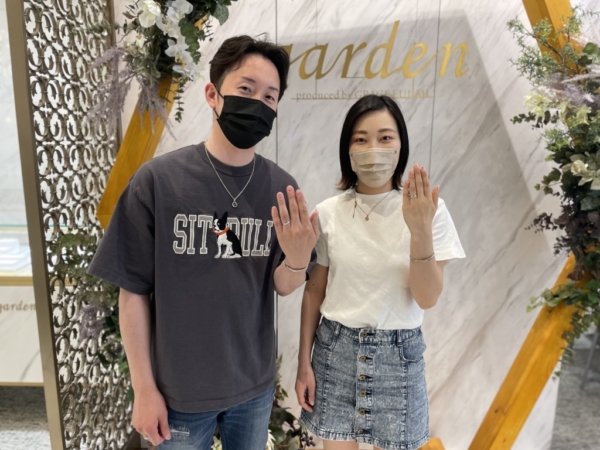 大阪府泉南市 手作り結婚指輪 gardenハンドメイドを作成頂きました