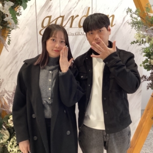 大阪府八尾市・京都市よりご来店 手作り結婚指輪gardenハンドメイドを作成頂きました