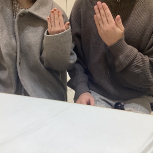 長崎県より旅行を兼ねてご来店 手作り結婚指輪gardenハンドメイドを作成頂きました