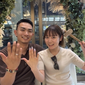 大阪府枚方市からご来店 手作り指輪(ペアリング)体験頂きました
