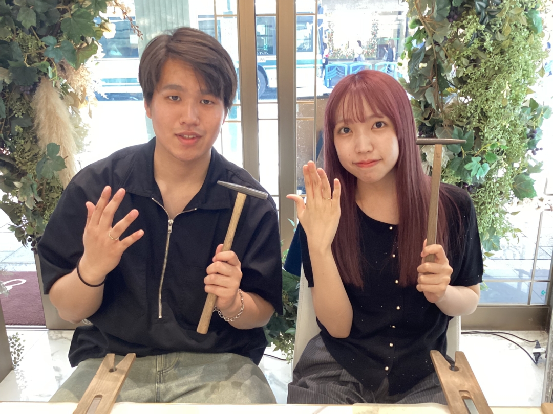 滋賀県・神奈川県よりご来店　手作り指輪（ペアリング）体験頂きました